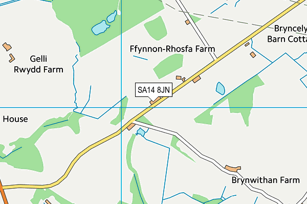 SA14 8JN map - OS VectorMap District (Ordnance Survey)