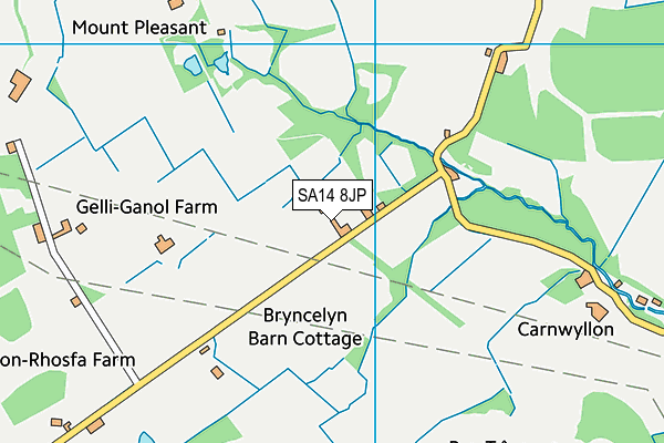 SA14 8JP map - OS VectorMap District (Ordnance Survey)