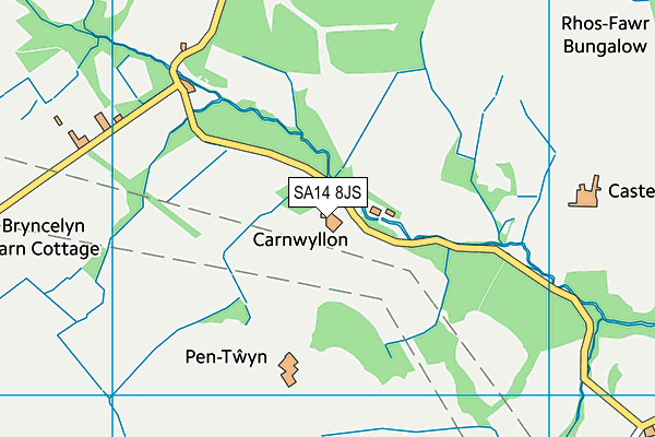 SA14 8JS map - OS VectorMap District (Ordnance Survey)