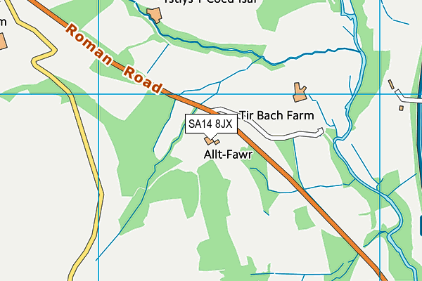 SA14 8JX map - OS VectorMap District (Ordnance Survey)