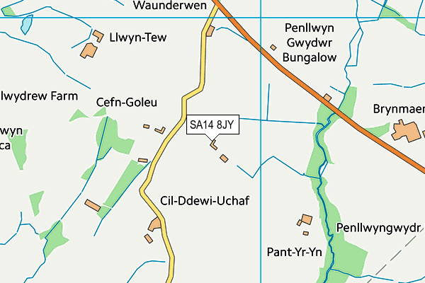 SA14 8JY map - OS VectorMap District (Ordnance Survey)