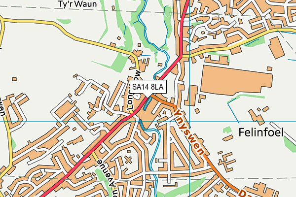 SA14 8LA map - OS VectorMap District (Ordnance Survey)