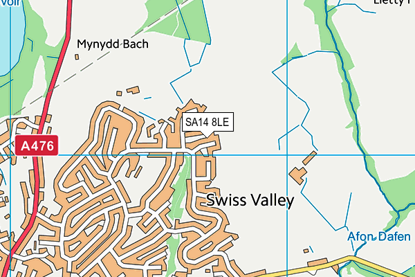 SA14 8LE map - OS VectorMap District (Ordnance Survey)