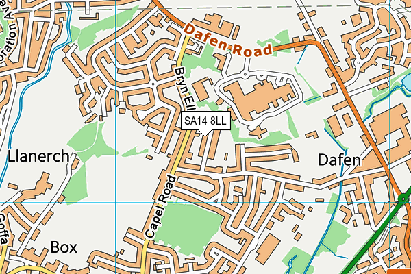 Dafen Primary School map (SA14 8LL) - OS VectorMap District (Ordnance Survey)