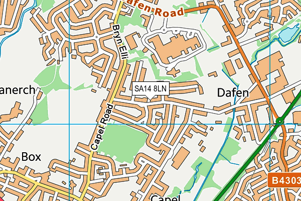 SA14 8LN map - OS VectorMap District (Ordnance Survey)