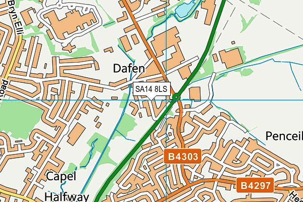 SA14 8LS map - OS VectorMap District (Ordnance Survey)