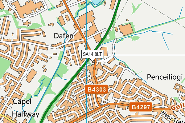 SA14 8LT map - OS VectorMap District (Ordnance Survey)