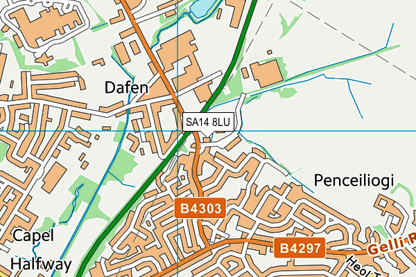 SA14 8LU map - OS VectorMap District (Ordnance Survey)