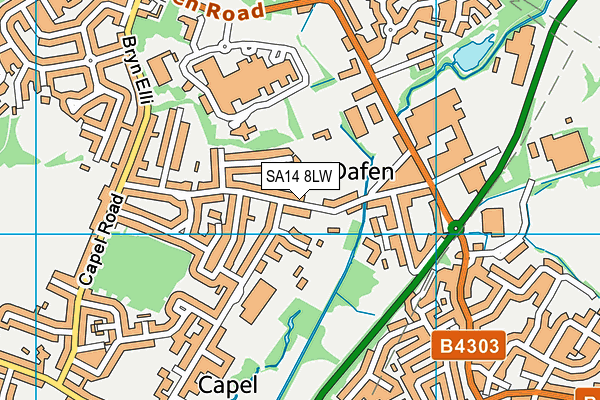 SA14 8LW map - OS VectorMap District (Ordnance Survey)