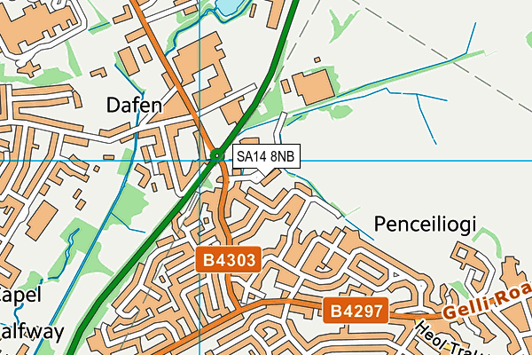 SA14 8NB map - OS VectorMap District (Ordnance Survey)