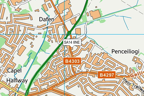 SA14 8NE map - OS VectorMap District (Ordnance Survey)