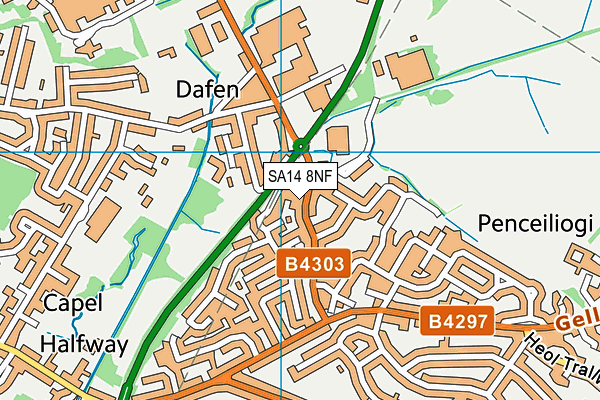 SA14 8NF map - OS VectorMap District (Ordnance Survey)