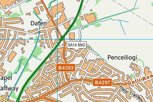 SA14 8NG map - OS VectorMap District (Ordnance Survey)