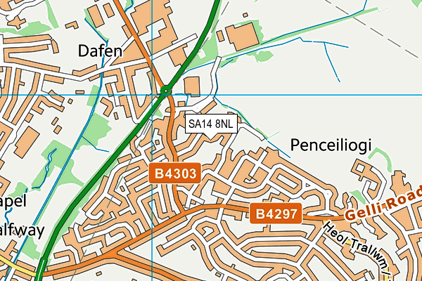 SA14 8NL map - OS VectorMap District (Ordnance Survey)