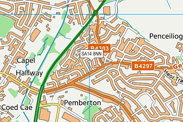 SA14 8NN map - OS VectorMap District (Ordnance Survey)