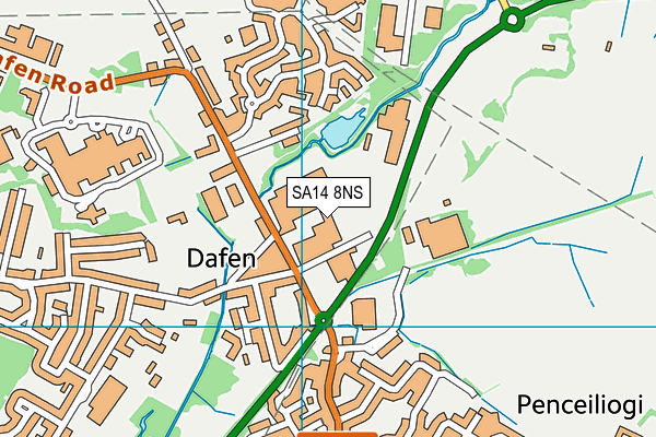 SA14 8NS map - OS VectorMap District (Ordnance Survey)