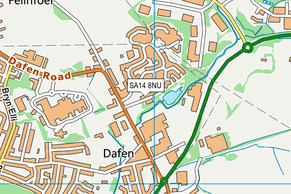 SA14 8NU map - OS VectorMap District (Ordnance Survey)