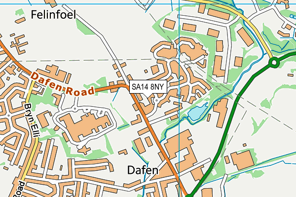 SA14 8NY map - OS VectorMap District (Ordnance Survey)