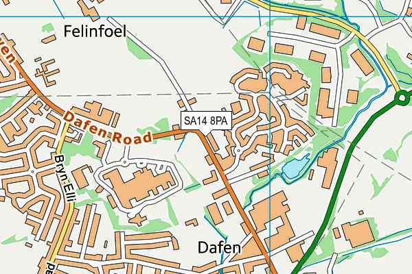 SA14 8PA map - OS VectorMap District (Ordnance Survey)