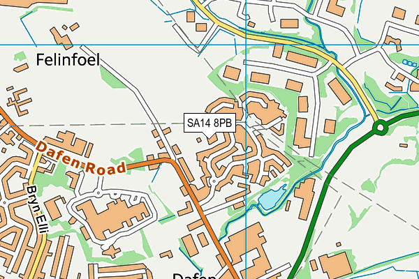 SA14 8PB map - OS VectorMap District (Ordnance Survey)