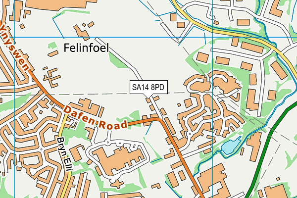 SA14 8PD map - OS VectorMap District (Ordnance Survey)