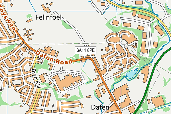 SA14 8PE map - OS VectorMap District (Ordnance Survey)