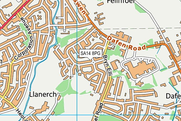 SA14 8PG map - OS VectorMap District (Ordnance Survey)