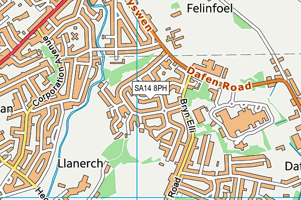 SA14 8PH map - OS VectorMap District (Ordnance Survey)