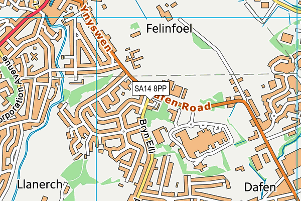 SA14 8PP map - OS VectorMap District (Ordnance Survey)