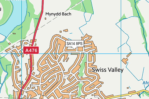 SA14 8PS map - OS VectorMap District (Ordnance Survey)