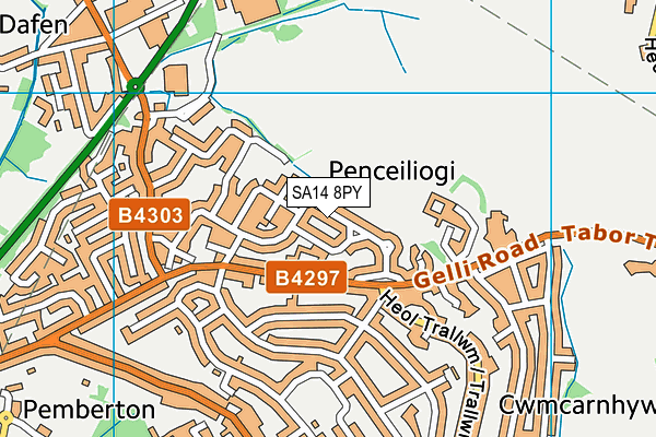 SA14 8PY map - OS VectorMap District (Ordnance Survey)