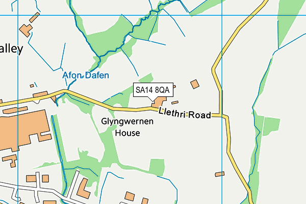 SA14 8QA map - OS VectorMap District (Ordnance Survey)