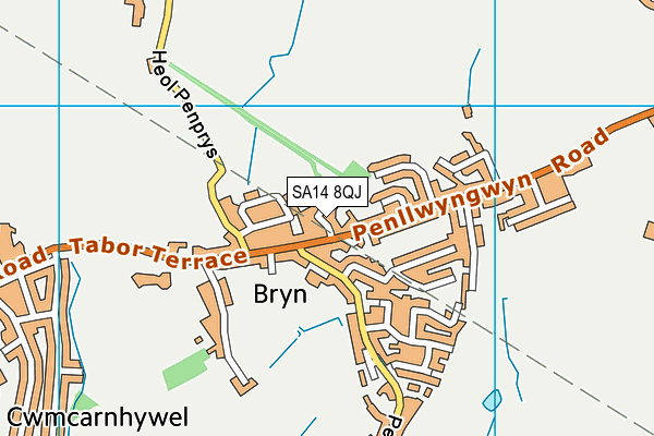 SA14 8QJ map - OS VectorMap District (Ordnance Survey)