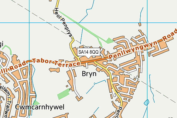 SA14 8QQ map - OS VectorMap District (Ordnance Survey)