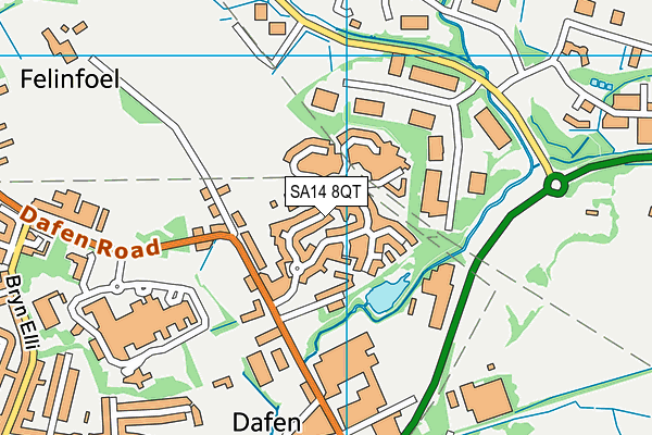 SA14 8QT map - OS VectorMap District (Ordnance Survey)