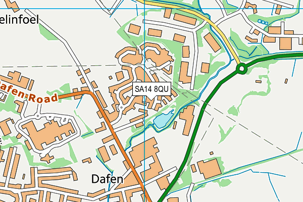 SA14 8QU map - OS VectorMap District (Ordnance Survey)