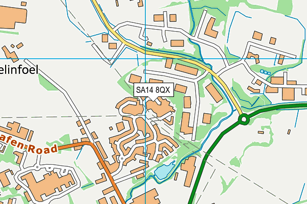 SA14 8QX map - OS VectorMap District (Ordnance Survey)