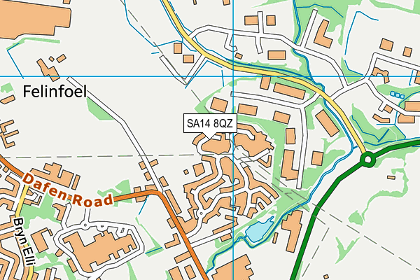 SA14 8QZ map - OS VectorMap District (Ordnance Survey)