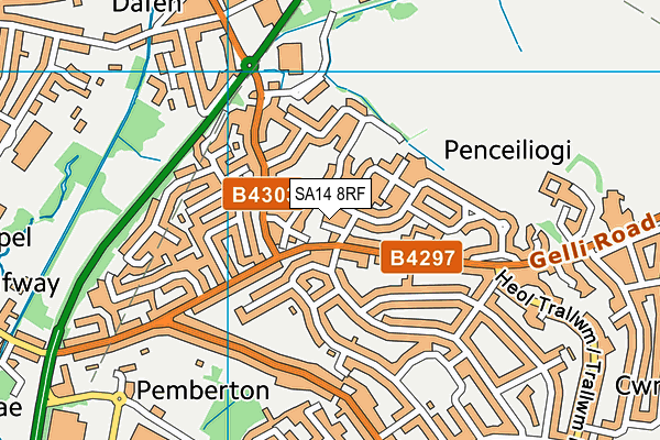 SA14 8RF map - OS VectorMap District (Ordnance Survey)