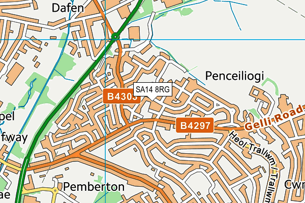 SA14 8RG map - OS VectorMap District (Ordnance Survey)