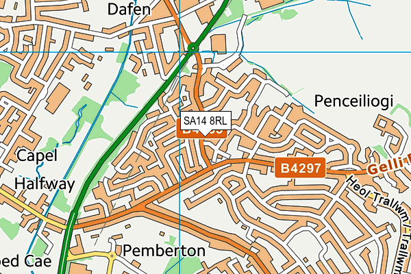 SA14 8RL map - OS VectorMap District (Ordnance Survey)