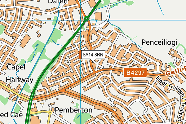 SA14 8RN map - OS VectorMap District (Ordnance Survey)