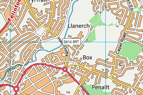 SA14 8RT map - OS VectorMap District (Ordnance Survey)