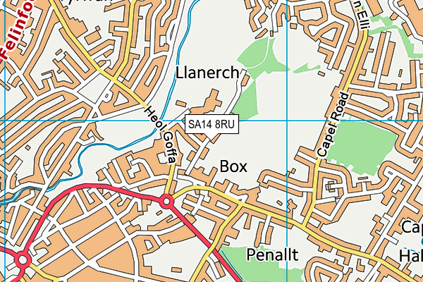 SA14 8RU map - OS VectorMap District (Ordnance Survey)