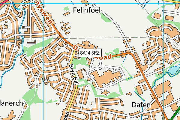 SA14 8RZ map - OS VectorMap District (Ordnance Survey)