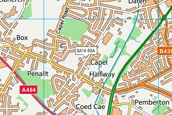 Halfway C.P. School map (SA14 8SA) - OS VectorMap District (Ordnance Survey)