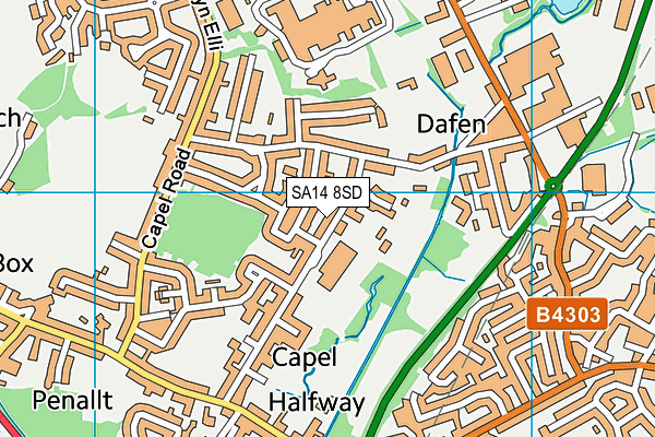 SA14 8SD map - OS VectorMap District (Ordnance Survey)