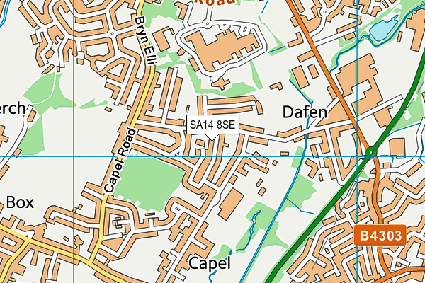 SA14 8SE map - OS VectorMap District (Ordnance Survey)