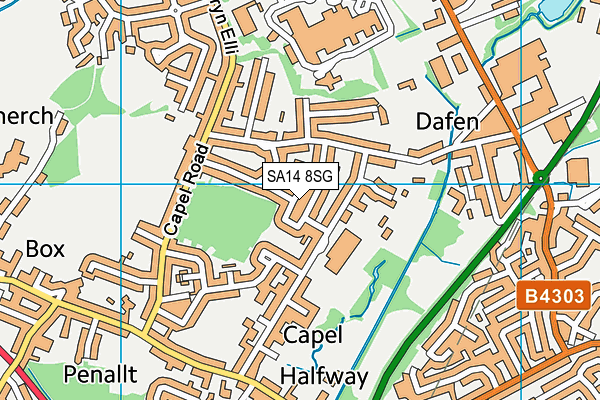 SA14 8SG map - OS VectorMap District (Ordnance Survey)