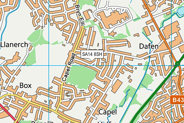 SA14 8SH map - OS VectorMap District (Ordnance Survey)
